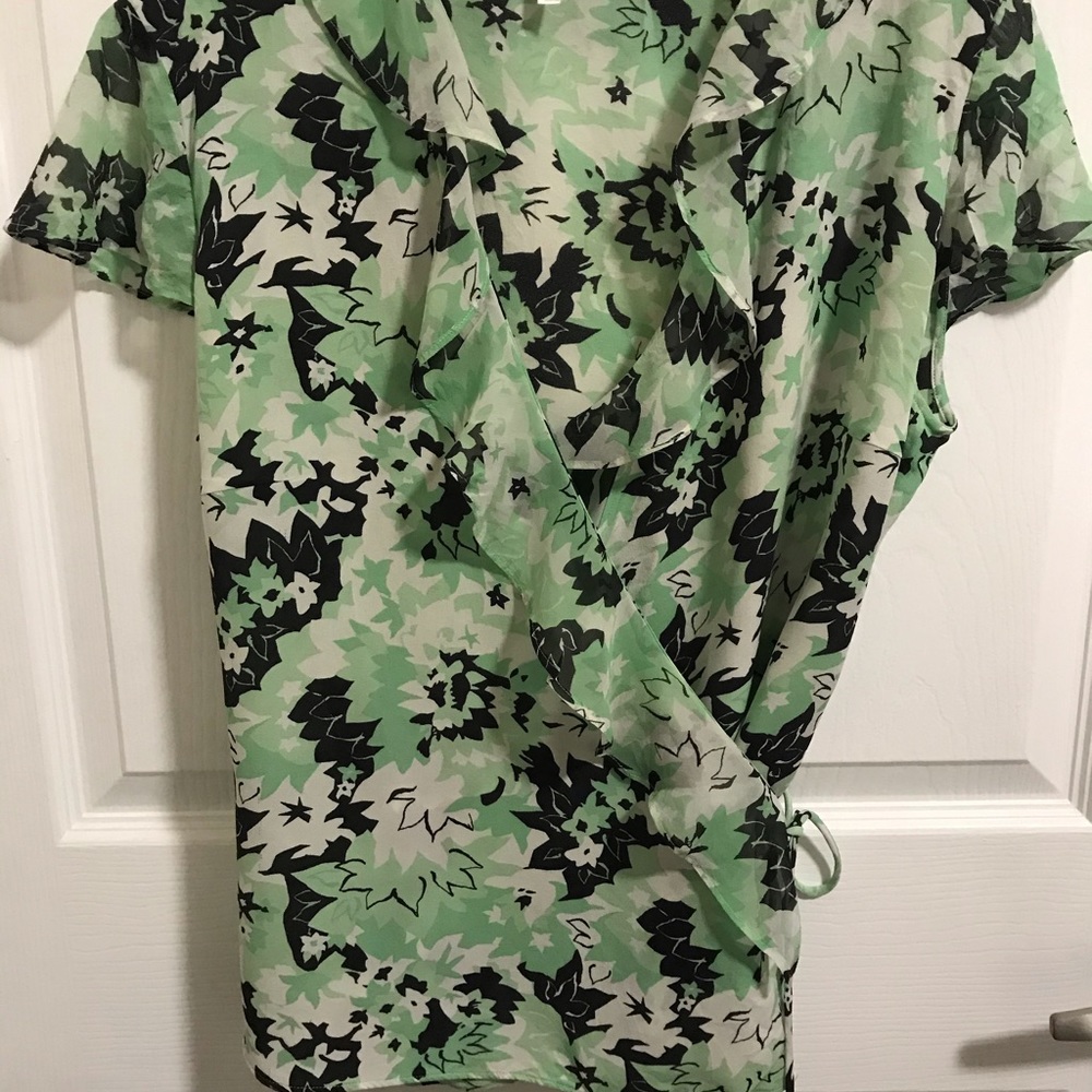 Gorgeous ESCADA 100% Silk Wrap Blouse! Size 44